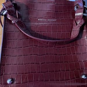 Rebecca Minkoff burgundy croc crossbody bag